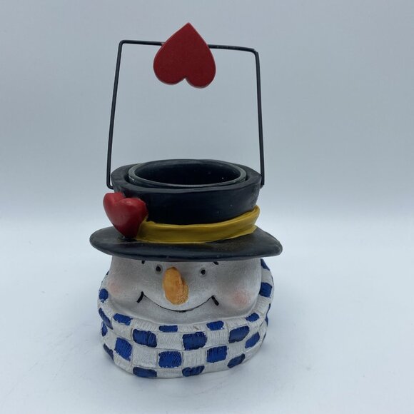 Set Of 3 Snowman Votive Candle Holders Christmas Winter Holiday Snowmen - Picture 15 of 16